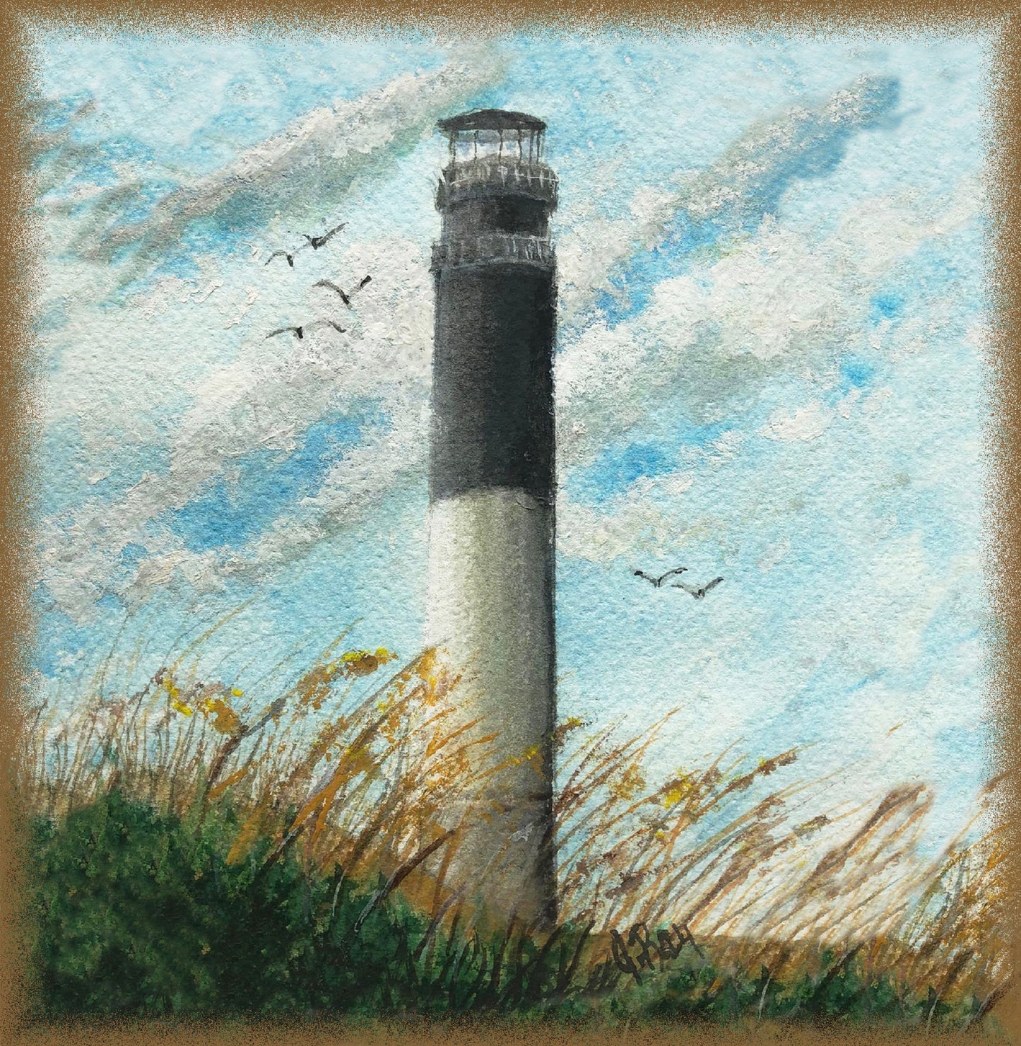 Oak Island Lighthouse Indoor/Outdoor Pillow