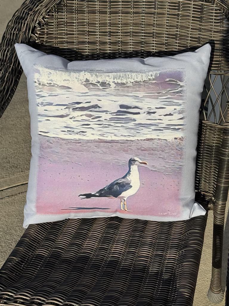 Lonely Gull Indoor/Outdoor Pillow