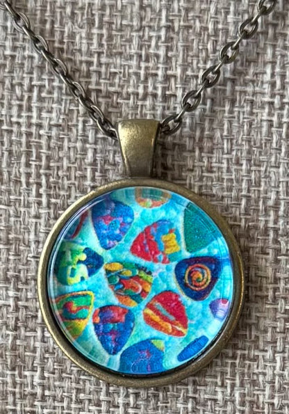 Guitar Pick Necklace - Raindrop Turquoise