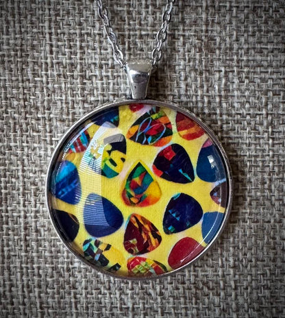 Guitar Pick Necklace - Yellow Sunshine