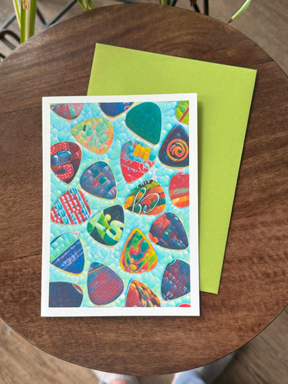 Guitar Picks Greeting Card