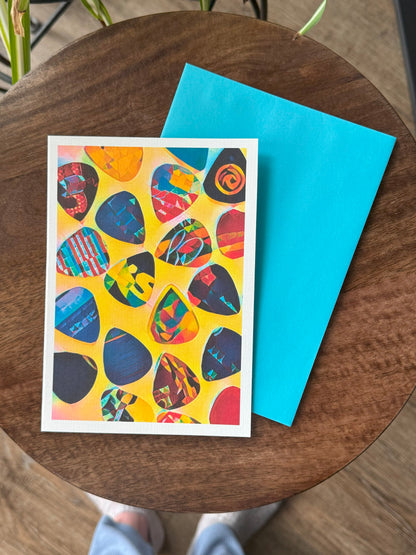 Guitar Picks Greeting Card