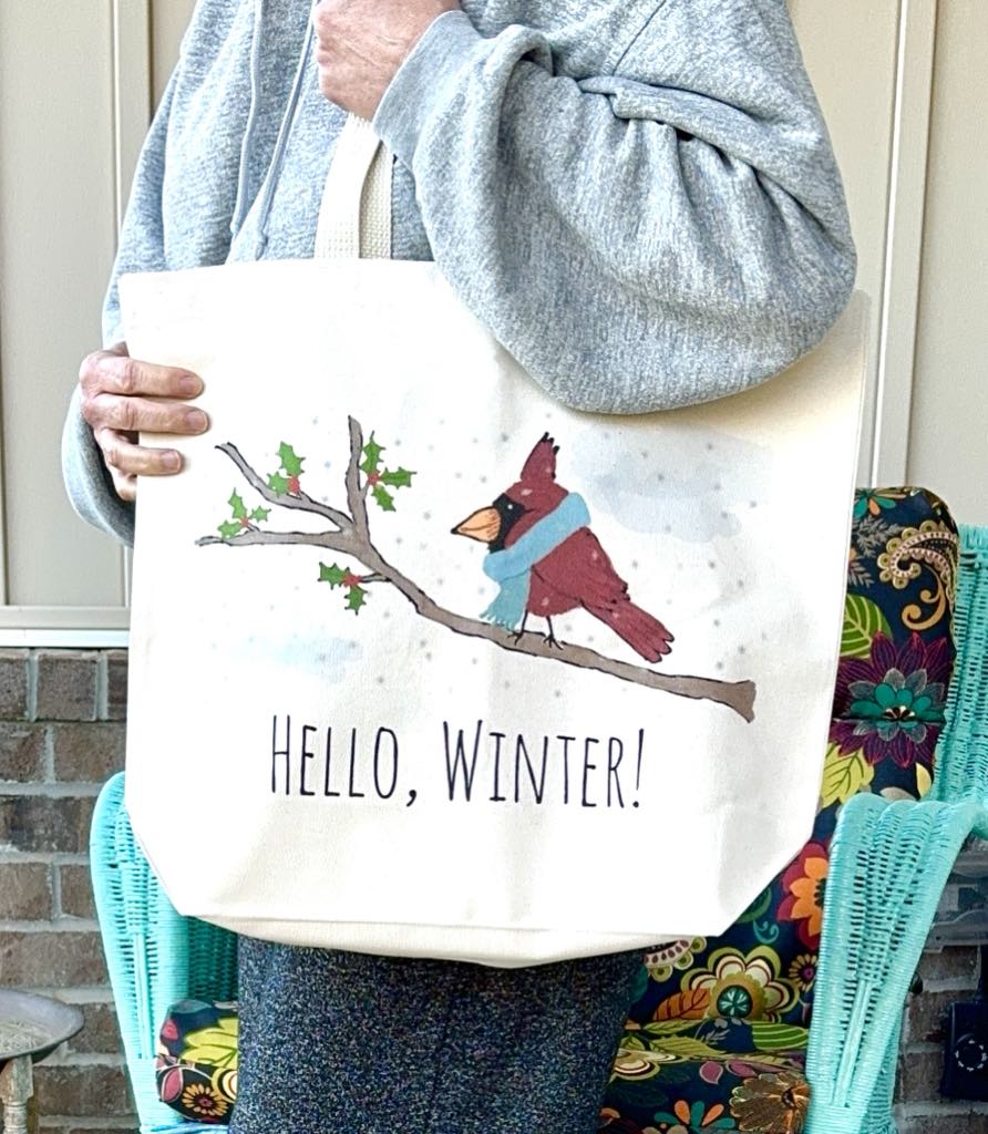 Hello Winter! Cardinal Jumbo Tote Bag