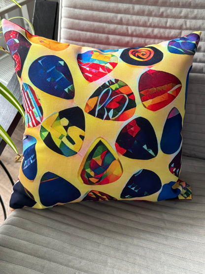 Guitar Picks Pillow - Sunshine Yellow