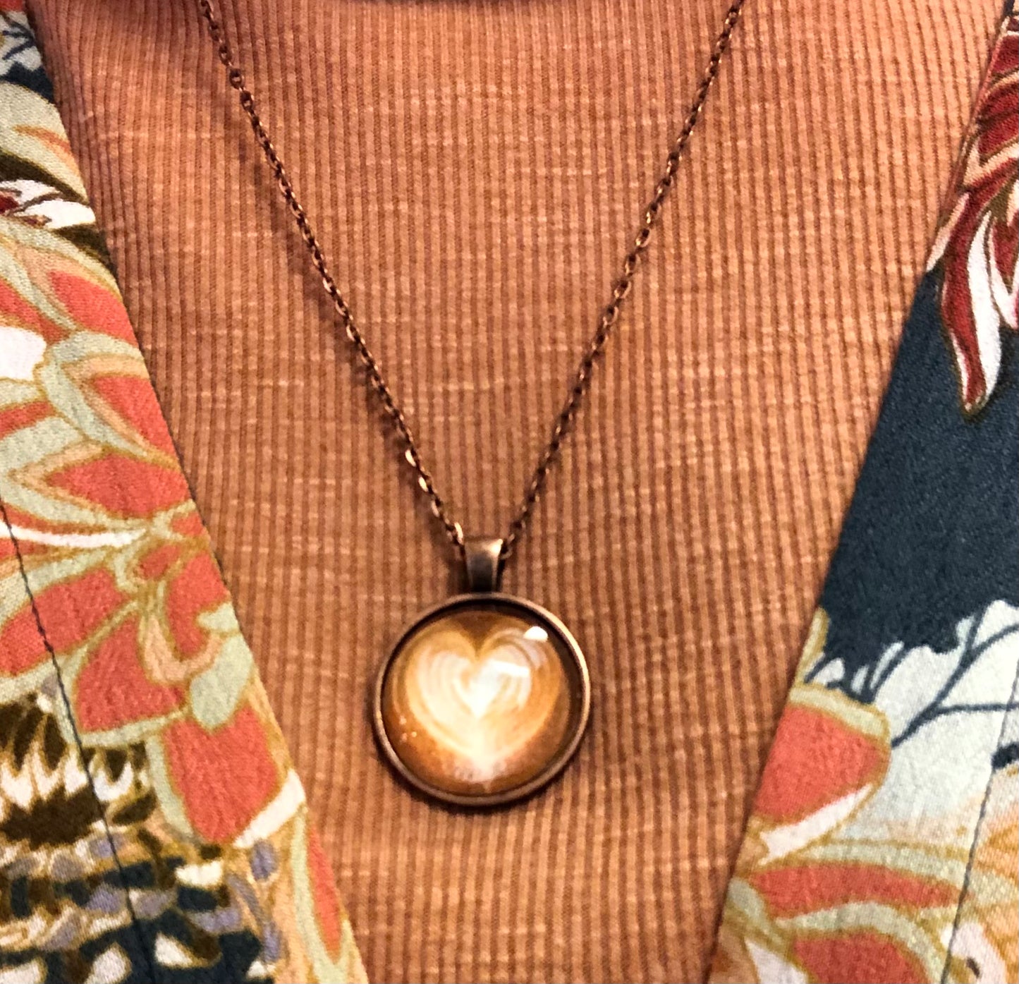 Latte Heart (1 in Pendant with 18 in Chain)