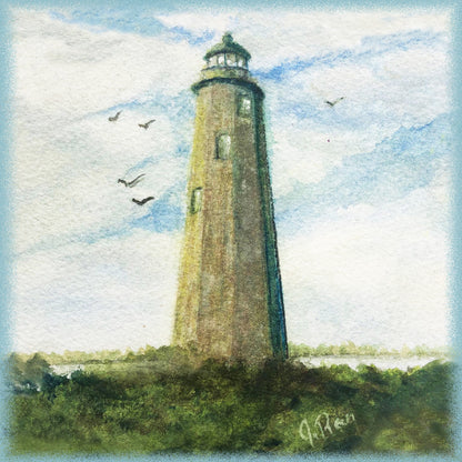 Bald Head Island Lighthouse Indoor/Outdoor Pillow