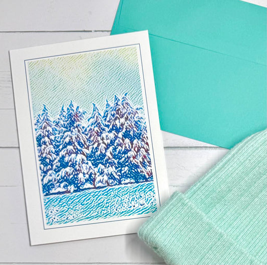 Snowy Cypress Greeting Card