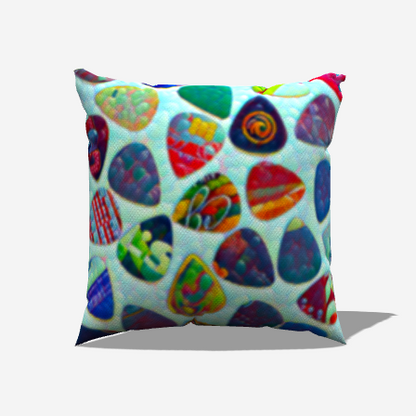 Guitar Picks Pillow - Raindrop Turquoise