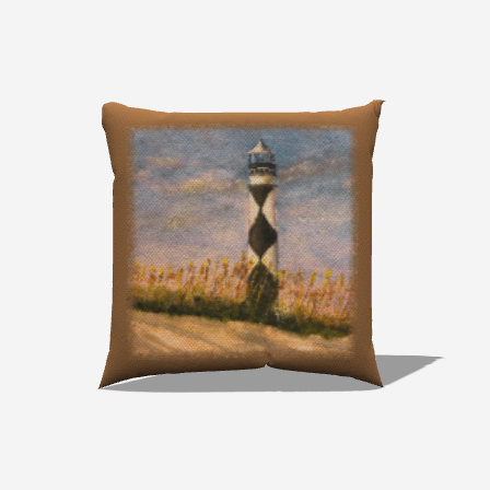 Cape Lookout Lighthouse Indoor/Outdoor Pillow