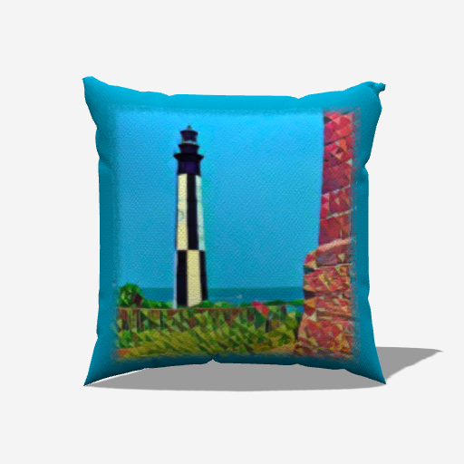 Cape Henry Lights Indoor/Outdoor Pillow